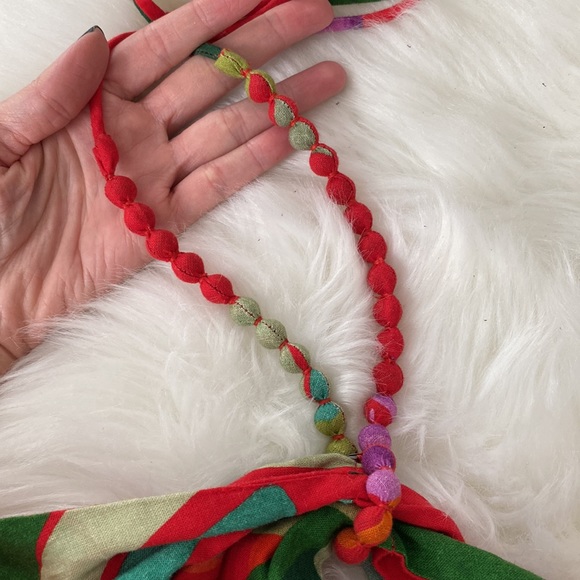 NEW FARM Rio Heliconia Halter Crop Top Red Linen Tropical, size L - Picture 13 of 13